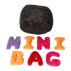 Alphabet Plush Mini Set - Rainbow Letters with Dark Grey Bag