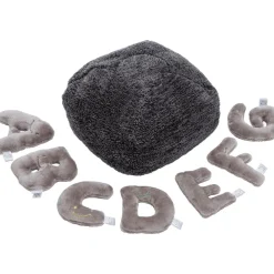 Alphabet Plush Mini Set - Rhino Grey Letters with Dark Grey Bag