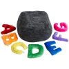 Alphabet Plush Set - Rainbow Letters with Dark Grey Bag