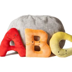 Alphabet Plush Set - Rainbow Letters with Light Grey Bag