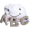 Alphabet Plush Set - Rhino Grey Letters with White Drawstring Bag