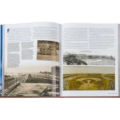 Ballparks Past and Present Book in Tan Bonded Leather