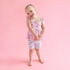 Barbie Star Power - Flutter Sleeve Ruffle Crop Top