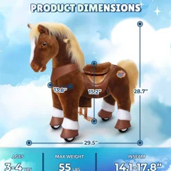 Brown Horse Model Y Ride on Toy - 3-4 Years