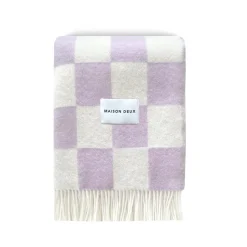 Checkerboard Blanket - Lilac/White