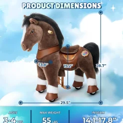 Chocolate Brown Horse Model Y Ride on Toy - 3-4 Years