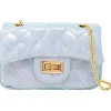 Classic Quilted Sparkle Mini Purse - Sky Blue