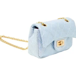 Classic Quilted Sparkle Mini Purse - Sky Blue