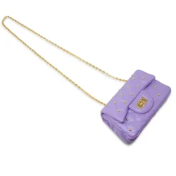 Classic Quilted Stud Handbag - Purple