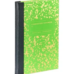 Composition Notebook in Neon Green/Gold Leather