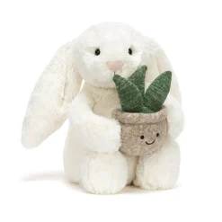 Cream Bunny with Plant