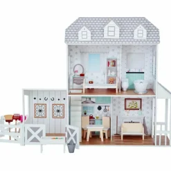 Dreamland Farm House Dollhouse - White / Grey