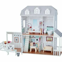 Dreamland Farm House Dollhouse - White / Grey