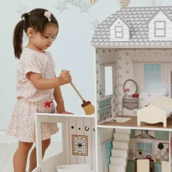 Dreamland Farm House Dollhouse - White / Grey