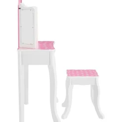 Fantasy Fields Gisele Polka Dot Kids Vanity Table & Stool with LED
