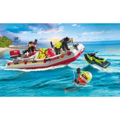 Fireboat with Water Scooter Playset