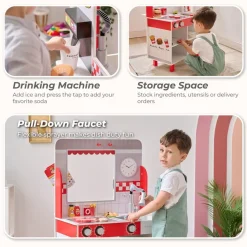 Flip & Fry Wooden Burger Shop with 29 Pcs Accessories