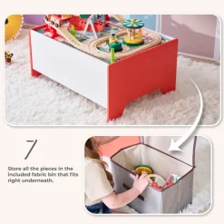 Florida Amusement Park Wooden Activity Table with 6 Mini-Games