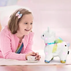 12" Glow Brights LED with Sound Alpaca Plush - Cream