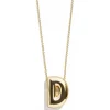 Gold Bubble Initial Necklace - D