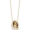 Gold Bubble Initial Necklace - Q