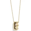 Gold Bubble Initial Necklace - E
