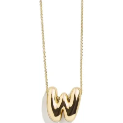 Gold Bubble Initial Necklace - W