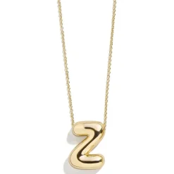 Gold Bubble Initial Necklace - Z