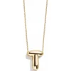 Gold Bubble Initial Necklace - T