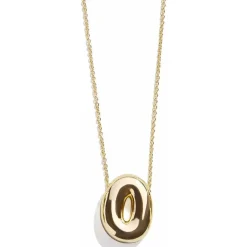 Gold Bubble Initial Necklace - O