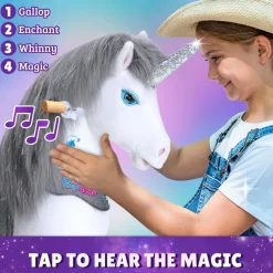 Grey Unicorn Model Y Ride on Toy - 3-4 Years
