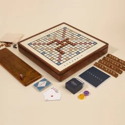 3-in-1 Premium Game Collection Scrabble Trivial Pursuit and Cribbage