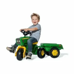 John Deere 3-Wheel Pedal Tractor with Trailer