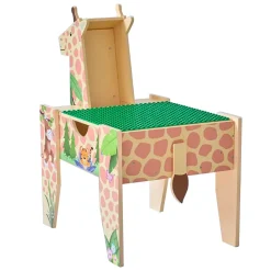 Jungle Giraffe 2-in-1 Wooden Activity Table + 23 Accessories & 1 Car