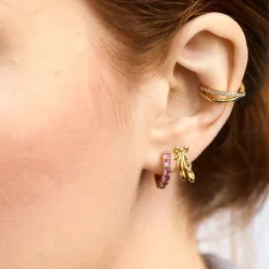 18k Gold Ballet Delicate Stud Earrings