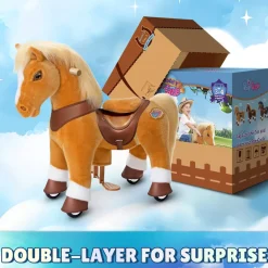 Light Brown Horse Model Y Ride on Toy - Age 3-4 Years