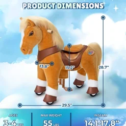 Light Brown Horse Model Y Ride on Toy - Age 3-4 Years