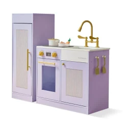 Little Chef Chester Wooden Play Kitchen with Large Fridge & Sink - Purple