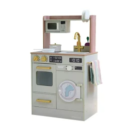 Little Chef Lake Tahoe Wooden Play Kitchen Washer & Mini Garden - Pink