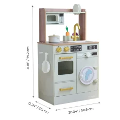 Little Chef Lake Tahoe Wooden Play Kitchen Washer & Mini Garden - Pink