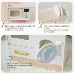 Little Chef Lake Tahoe Wooden Play Kitchen Washer & Mini Garden - White