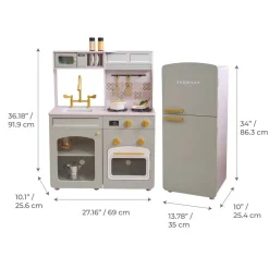 Little Chef Normandy Wooden Play Kitchen with Modular Fridge & Sink - Grey