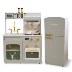 Little Chef Normandy Wooden Play Kitchen with Modular Fridge & Sink - Grey