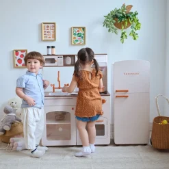 Little Chef Normandy Wooden Play Kitchen with Modular Fridge & Sink - Pink