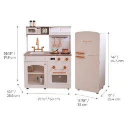 Little Chef Normandy Wooden Play Kitchen with Modular Fridge & Sink - Pink