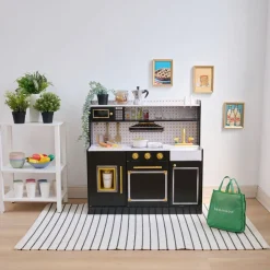 Little Chef St. Louis Wooden Play Kitchen with Sink & Ice Dispenser - Black