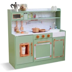 Little Chef St. Louis Wooden Play Kitchen with Sink & Ice Dispenser - Green