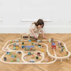 London Wood Train Set – 120 Pieces