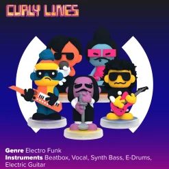 Loops Lap Curly Lines: 5 Figurines NeoFunk Band