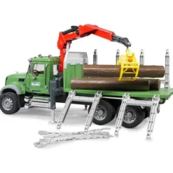 Mack Granite Timber Truck with Loading Crane & 3 Trunks
